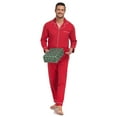 thumbnail image 3 of EA'S SECRET Men's Pajama Set 100% Cotton Soft Long Sleeve Pajamas Lounge Pjs Button-Down Notch Collor Sleep Sets Lightweight Pj Cozy Sleepwear(Cherry,S), 3 of 7