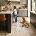 thumbnail image 5 of MICGEEK 3'x5' Abstract Area Rugs, Stain Resistant Washable Throw Rugs for Bedroom Kitchen Entryway, Modern Small Area Rug Front Door Mat Entrance Doormat with Non-Slip Backing, Brown, 5 of 9
