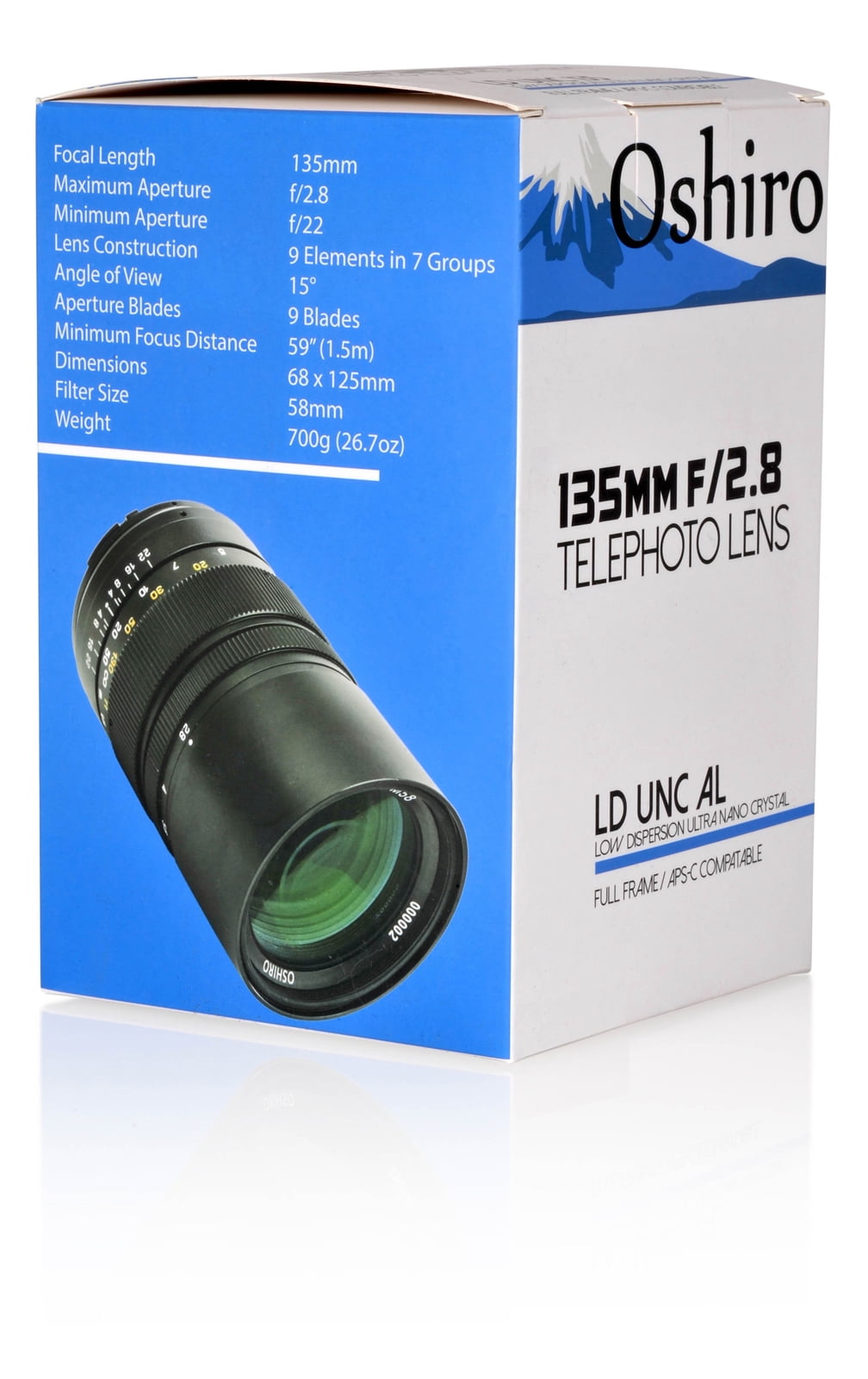 Oshiro 135mm f/2.8 LD UNC AL Full Frame Prime Telephoto Lens for Panasonic  Lumix DMC G9, GH5, GX850, G85, GX8, G7, GM5, GH4, GX7, GH3, GH1