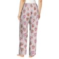 thumbnail image 3 of Xecao Strawberry Cake Women's Straight Lounge Pajama Pants: The Epitome of Relaxed Sleepwear, 3 of 9