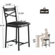 thumbnail image 2 of Historyli Juego de 2 taburetes de bar tapizados con respaldo y cojín grueso,altura de mostrador para isla de cocina,apartamento,barra,color negro., 2 of 8