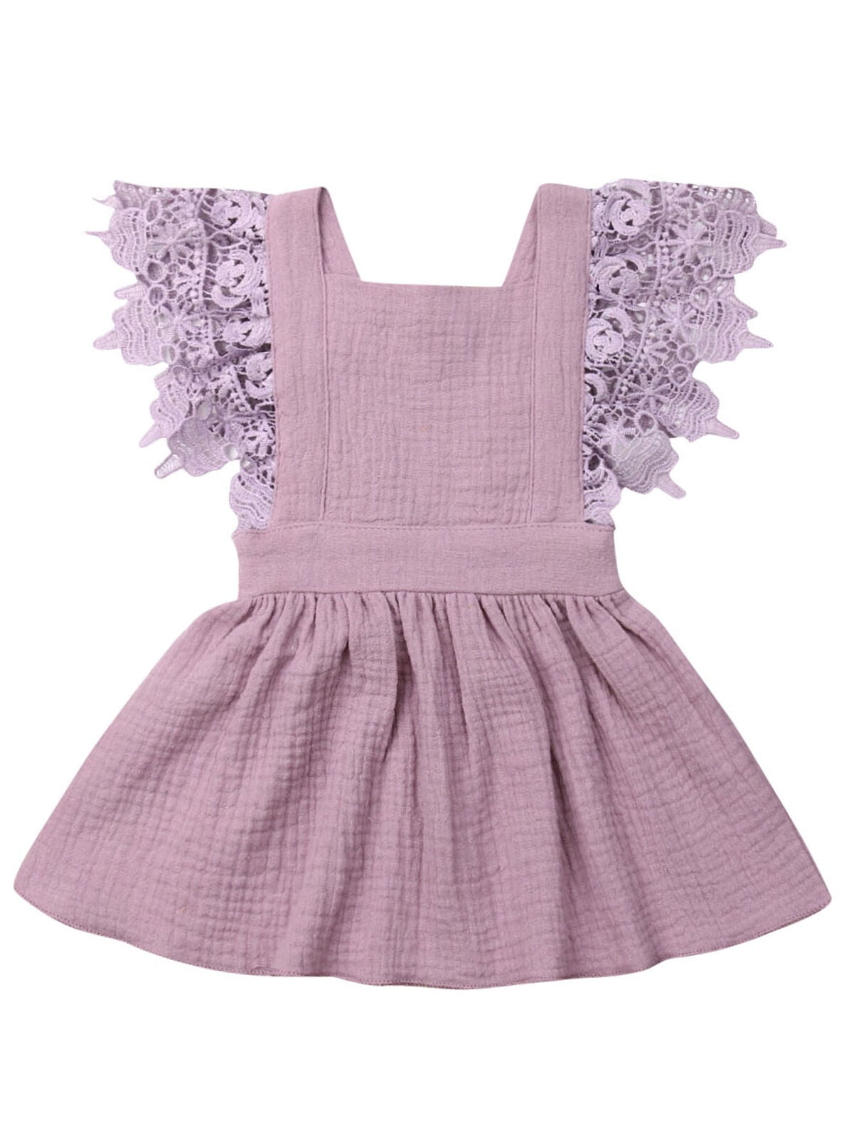 purple overall dress