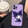 thumbnail image 3 of Funda de teléfono con dibujos animados Kuromi para Apple, cubierta de silicona suave negra para iPhone 15 14 13 12 11 Pro XS Max Mini 7 8 Plus X XR SE, 3 of 5