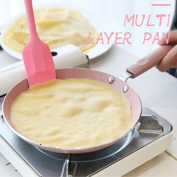Topbathy Pink Aluminum Nonstick Frying Pan with Even Heat for Omelette and Sandwich Cooking