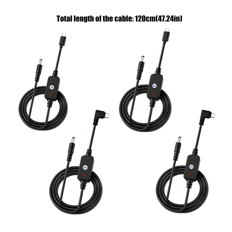 Male USB C to DC5521 Barrels Power Cable with Inline Module and Red ...