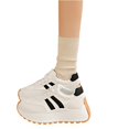 thumbnail image 3 of Sewkxo Women Retro Sneakers Fashion Classic Gum Sole Tennis Skate Shoes Casual Trendy Walking Trainer Anti Slip Flat Low-Top Footwear,White 36, 3 of 5