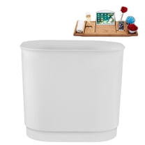 40" Streamline G-97-363-CH Soaking Glossy White Freestanding Tub and Tray With Internal Drain in Polished Chrome