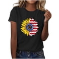 thumbnail image 2 of Busydd Independence Day T Shirts for Women Casual Short Sleeve Round Neck Summer Tops Trendy USA Patriotic Graphic Tees Tshirts Comfortable Cotton Going Out Tops S, 2 of 6