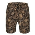 thumbnail image 3 of Salouo Brown Camouflage Skull Pattern Swim Trunks for Men,Men's Hawaiian Bathing Suit Swimsuits Quick Dry Swimming Board Shorts Beach Shorts with Pockets-XX-Large, 3 of 6