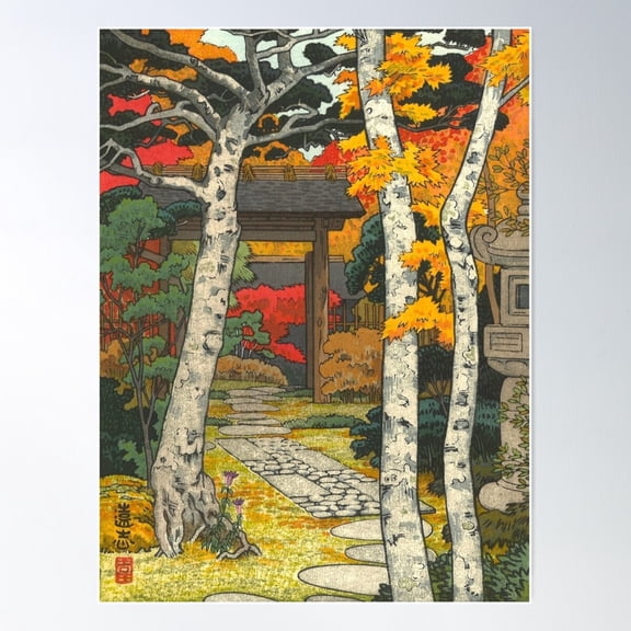 Yoshida Toshi Hakone Shinsengo Sangetsu (Sangean Hakone Museum) Vintage Art Japanese Woodblock Print, Cultural Art Poster Wall Art, Modern Wall Decor For Living Room Bedroom, 8x12 UNFRAMED