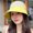 Yellow, variant on Men Women UV Protection Wide Brim Foldable Portable Fisherman Cap Beach Cap Bucket Hat Sun Hat BLACK