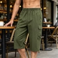 thumbnail image 5 of KeShDi Cargo Shorts Running Shorts for Men Underwear Men Workwear Multi Pocket Shorts for Outdoor Sports Five Inch Loose Straight Leg Casual Versatile Shorts Army Green 4X, 5 of 5