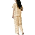 thumbnail image 3 of Kaemgyyd Women Pajamas Set Casual Plaid Button down Shirt Long Sleeve Nightwear with Pants Soft Pjs Sleepwear, 3 of 4