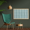 thumbnail image 2 of Abstract Wall Art with Frame, Plaid Check Pattern with Diagonal Hatched Crossing Stripes and Squares, Printed Fabric Poster for Bathroom Living Room, 35" x 23", Mint Green Dark Teal, by Ambesonne, 2 of 2