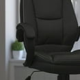 thumbnail image 4 of Flash Furniture Leonard High Back Black LeatherSoft Contemporary Executive Swivel Ergonomic Office Chair with Curved Back and Loop Arms, 4 of 9