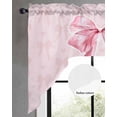 thumbnail image 2 of Pink Bow Swag Valances for Windows, Small Curtains Drapes, Cute Watercolor Girls Cartoon Luxury Kitchen Window Curtains Over Sink Rod Pocket Window Treatment Valance for Bedroom/Bathroom 56"x36", 2 of 5