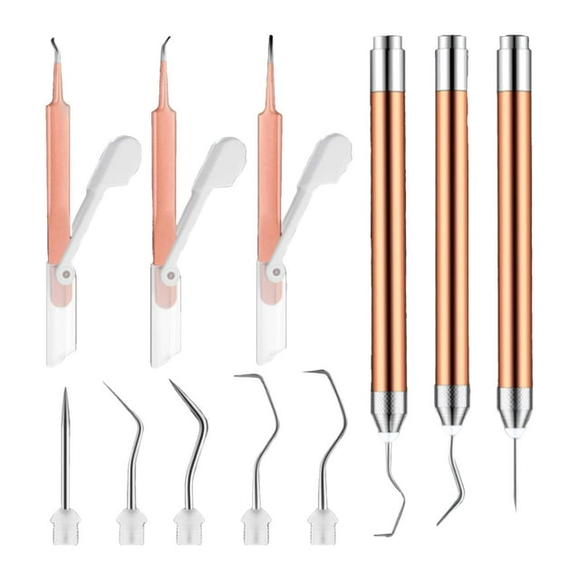 6 Piezas Herramienta de Escarda con Herramienta de Escarda Ligera 5 Pines 3 Bolígrafos LED para Trabajos de Arte DIY Manualidades de Corte Luces Led