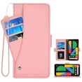 thumbnail image 1 of Compatible avec Google Pixel 4 TG Étui Portefeuille en Cuir à Rabat Porte-Cartes Support Accessoires pour Cellulaire Porte-Monnaie Fente pour Pièce d'Identité de Crédit Étuis de Téléphone pour Pixel1 Femmes Hommes Rose, 1 of 5