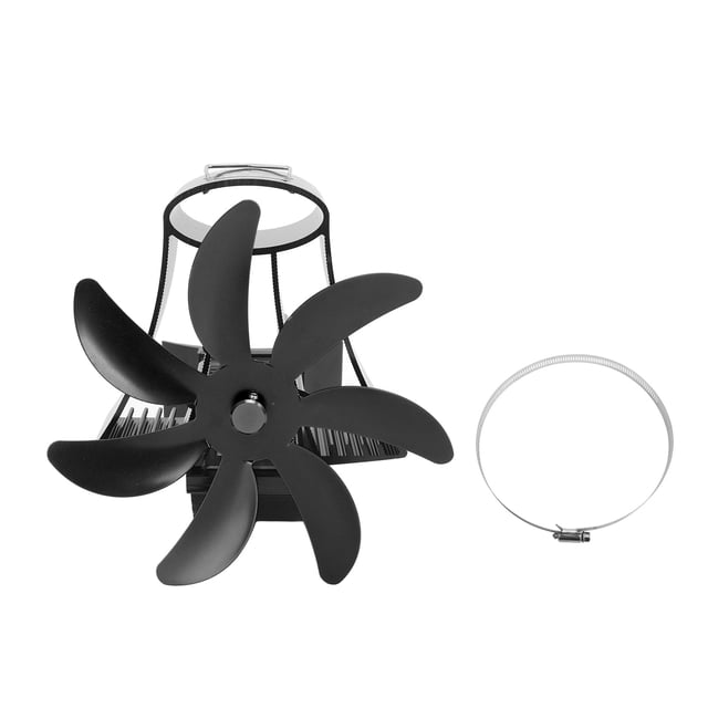 7 Blade Heat Powered Stove Fan, Aluminium Alloy Pipe Fireplace Fan For Home