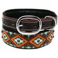 thumbnail image 4 of XSmall 9''- 13'' Rhinestone Dog Puppy Collar Crystal Cow Leather Western 6035OR, 4 of 5