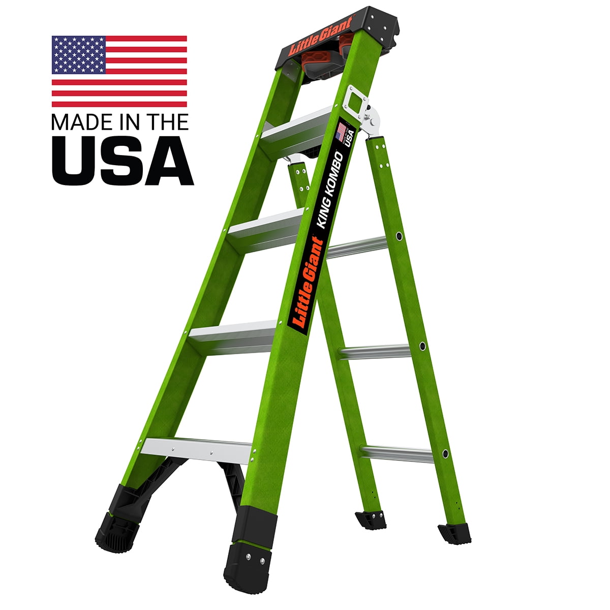 Little Giant Ladder Systems Kombo 5'-8' Fiberglass 3-in-1 Combo Ladder, 375 lbs. Rated