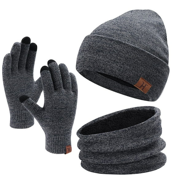Hats for Women Mens Hats Womens Hat Scarf Touchscreen Gloves Warm Knit Gloves Neck Warmer Set With Lined