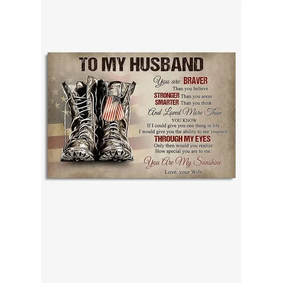 Kna Prints - Letter To My Husband Veteran Gift For War Veteran Unframed Prints For Home Or Office, Perfect Gift For Everyone, UNFRAMED-8x12