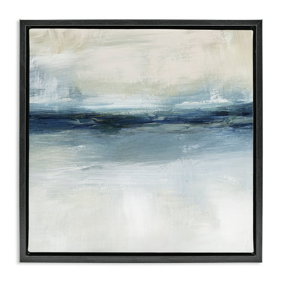 Stupell Industries Timeless Nautical Gloomy Sea Abstract Abstract Painting Black Floater Framed Canvas Art Print Wall Art, 18 x 18