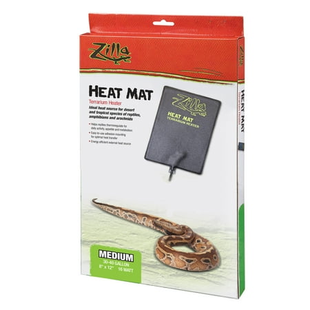 UPC: 0096316680357 | Zilla Terrarium Heat Mat for Reptiles  Black  Medium  30-40 Gallon  16 Watt