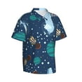 thumbnail image 2 of Kll Men'S Hawaiian Shirt Short Sleeve Button Down Beach Shirts-Alpaca Astronaut In Space, 2 of 8
