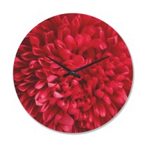 Designart 'Close up Pink Aster Flower Petals ' Modern Wood Wall Clock