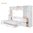 thumbnail image 3 of White Queen Size Murphy Bed with Drawers, 3 of 9