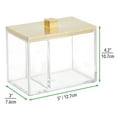 thumbnail image 6 of mDesign Square Storage Apothecary Jar for Bathroom - Clear/Soft Brass, 6 of 8