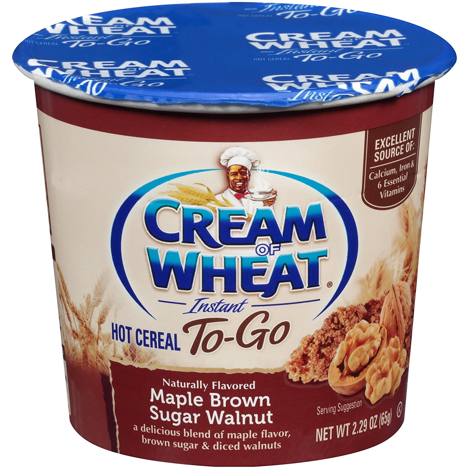 Cream of Wheat, Hot Cereal to Go, Maple Brown Sugar Walnut, 2.29 Ounce
