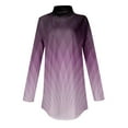 thumbnail image 5 of Weikingp Shirts for Women,Tops for Women Trendy Long Sleeve Fall Blouses Printed Turtleneck Top Loose Winter Shirts Cozy Lightweight T Shirts Womens Tops Tops for Women Trendy Clearance Purple 2Xl, 5 of 5