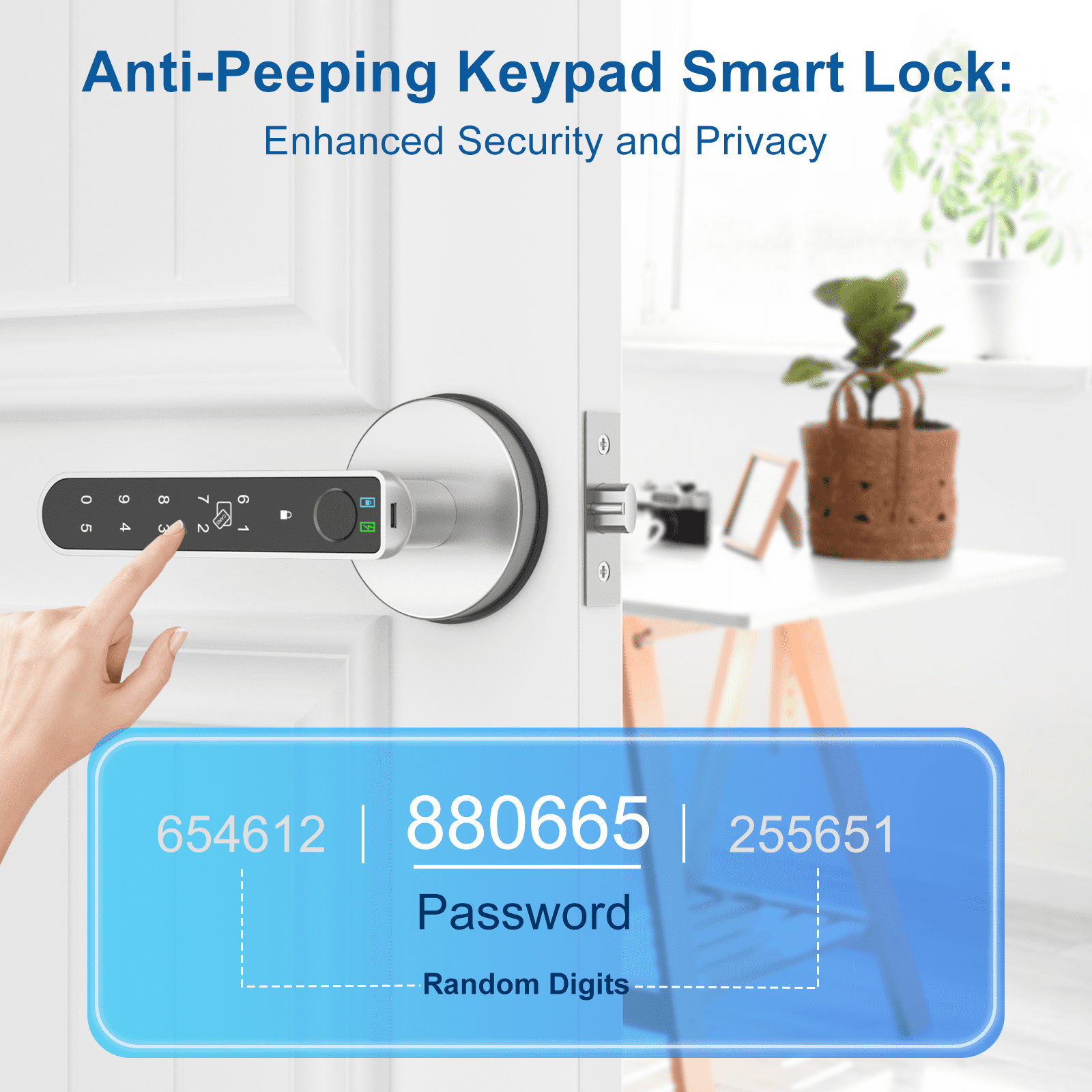 Gavdhe Smart Lock, Fingerprint Door Lock, Biometric Keyless Entry Door Knobs with Keypads 1 Set
