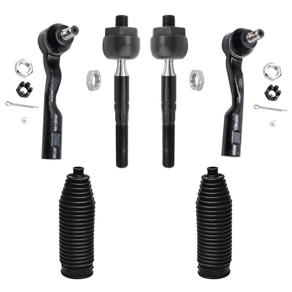 Detroit Axle - Front Inner Outer Tie Rods Boots Replacement for Toyota Tundra Toyota Sequoia - 6pc Set Fits select: 2006 TOYOTA TUNDRA DOUBLE CAB SR5, 2003-2005 TOYOTA TUNDRA ACCESS CAB SR5