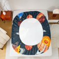 thumbnail image 5 of jejeloiu Galaxy Planet Bed Sheets,Colorful Stars Dots King Sheets,Universe Theme Sheet Set For Boys Teens,Microfiber Bedroom Decor,4-Piece, 5 of 7