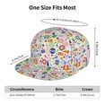thumbnail image 4 of Susaid Retro Musi Disco Print Baseball Cap Hip Hop Style Flat Visor Adjustable Outdoor Cap Unisex Adjustable Breathable, 4 of 7