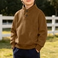 thumbnail image 5 of akafmk Boys Mockneck Sweatshirts Long Sleeve Pullover Sweatshirt Button Stand Collar Ribbed Cuffs Casual Tops Kids Fall Winter Clothes, Size 4-5 Years, 5 of 7