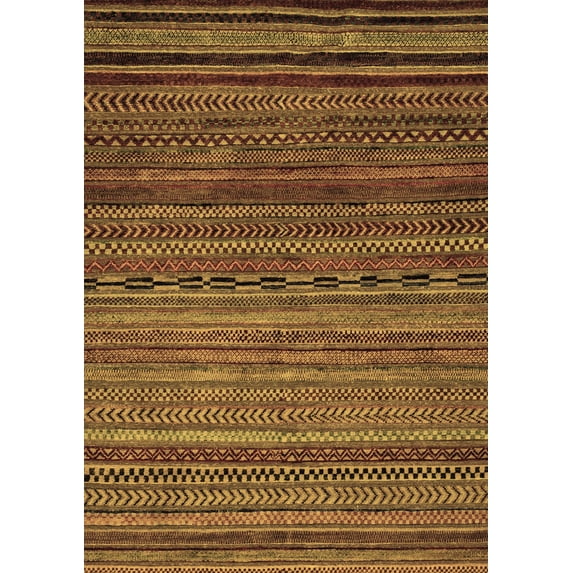 Ahgly Company Indoor Rectangle Oriental Brown Modern Area Rugs, 2' x 4'