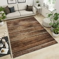 thumbnail image 2 of Brown Wood Grain Area Rug, Simple Classic Rugs For Living Room, Machine Washable Rug With Non-Slip Backing Indoor Carpet For Bedroom Study Office Apartment, 2 of 7