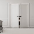 thumbnail image 2 of 64" x 80" Paneled French Door Interior Solid Double Bathroom Pantry Door With Hardware Kit / Handles, 2 of 9