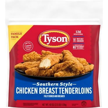 Tyson Southern Style Chicken Breast Tenderloins, Family Pack, 40 oz (Frozen, Fully Cooked)