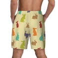 thumbnail image 3 of Kdxio Colorful Rabbit Print Men's Swim Trunks with Compression Liner 7 Inch Inseam Quick Dry Swim Shorts, 3 of 7