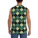 thumbnail image 4 of Balery Green Squares Camisetas sin mangas para hombre, absorbe la humedad y protege contra el mal olor.-XX-Large, 4 of 7
