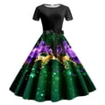 thumbnail image 1 of WILLBEST Robe Mexicaine Robe Décontractée pour Femmes Robe à Manches Courtes Imprimé Carnaval Robe de Mode Mignonne, 1 of 2