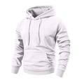 thumbnail image 2 of LNZGNM Mens Hooded Sweatshirts Athletic Work Drop Shoudler Drawstring Hoodies Pullover Sweatshirts Long Sleeve Shirts,White(XXXL), 2 of 6