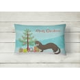thumbnail image 2 of Carolines Treasures BB9235PW1216 Russian or European Mink Christmas Canvas Fabric Decorative Pillow, Teal, 12H x16W,, 2 of 3