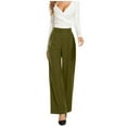 thumbnail image 2 of Kureaily Drape High Waisted Solid Color Wide Leg Pants Casual Suit Pants Women Stretchy Trousers, 2 of 5